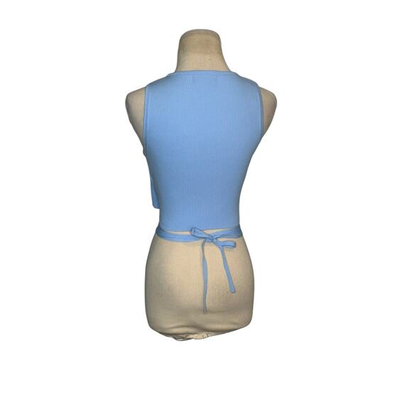 Bershka light blue ribbed knit crop top size Large - Picture 11 of 14